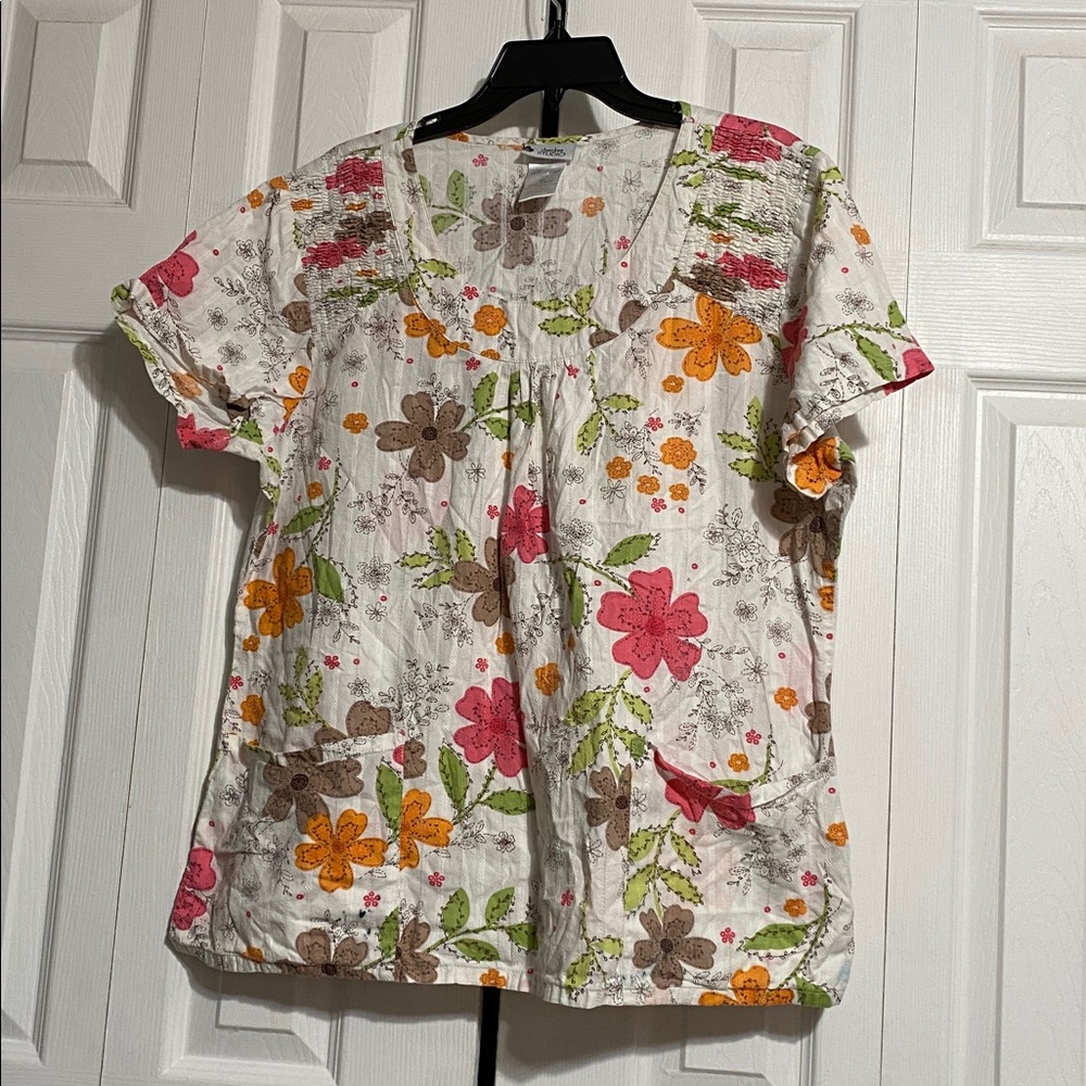 Cherokee Studio cotton smock top shirt size XL